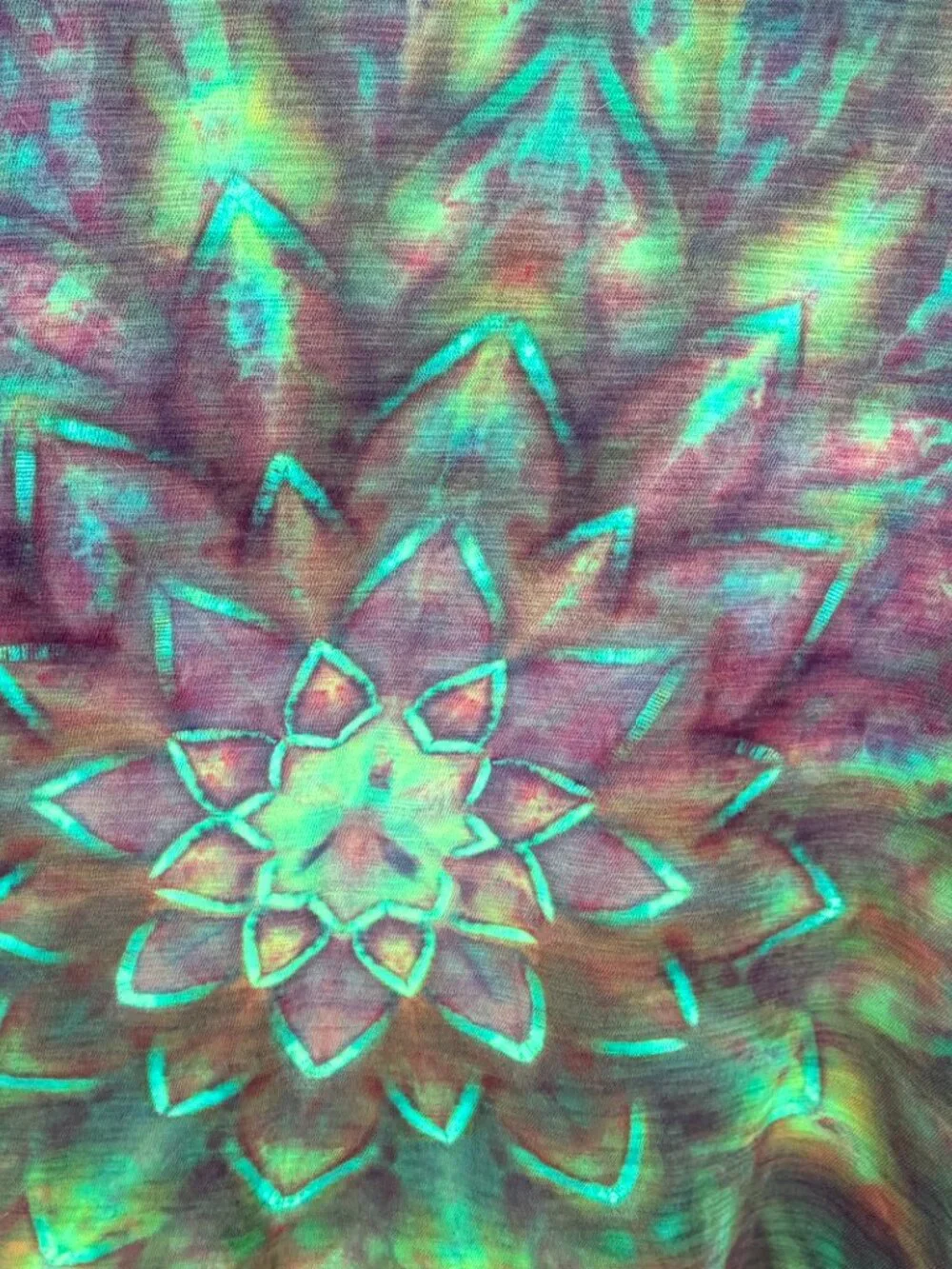 Ice dyed tie dye cropped XL t-shirt hand dyed mandala - in stock ready to ship - Picture 4 of 7